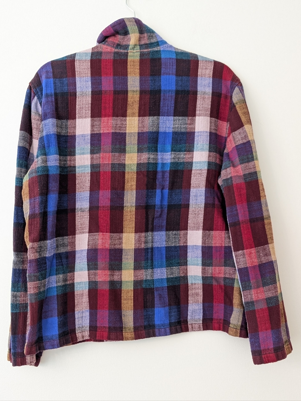 L.L. Bean Signature quarter zip flannel plaid cotton sweater size L - Picture 7 of 7